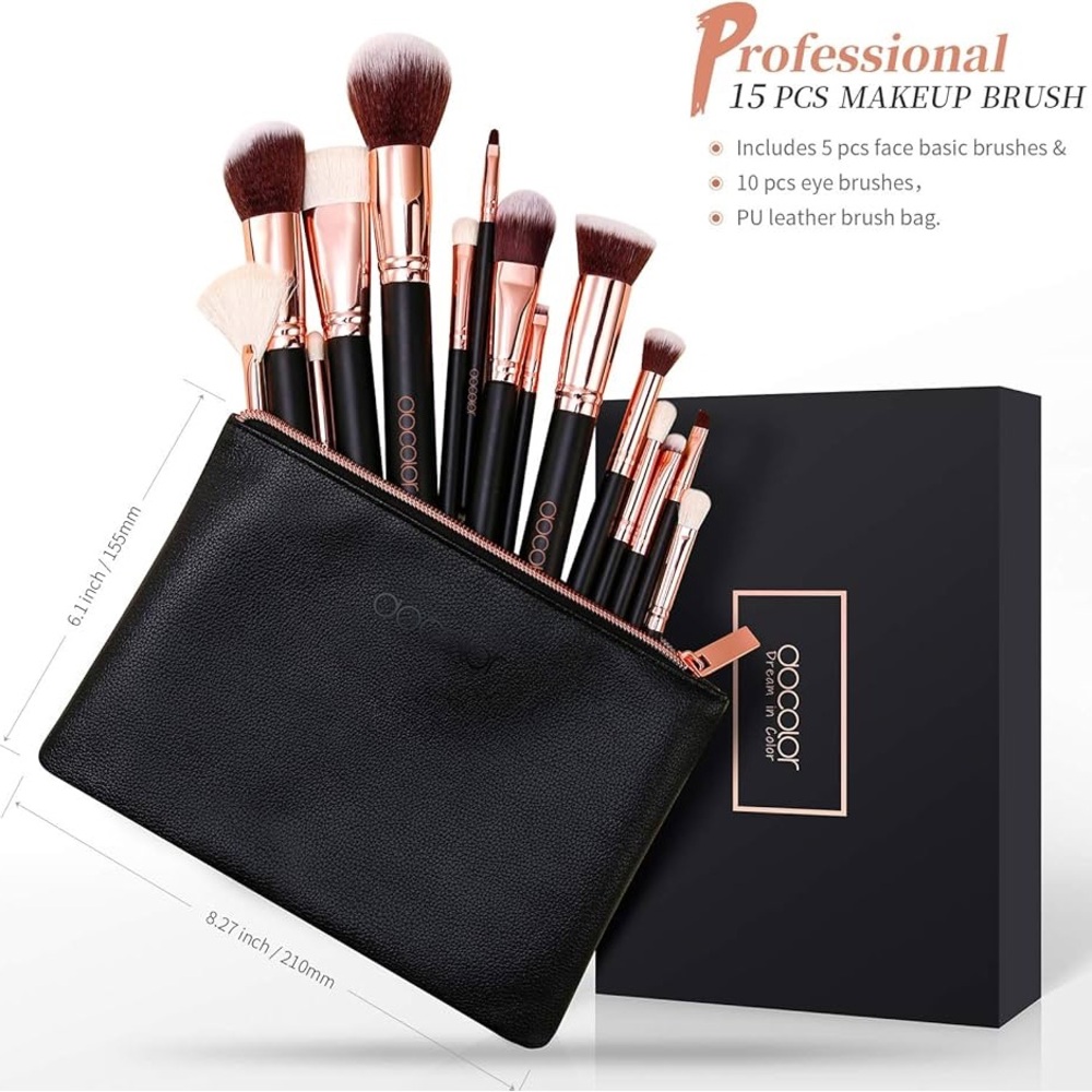 Docolor 15 PCS Pro Makeup Brush Set